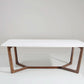 Adelaide Calacatta Quartz Dining Table Walnut Base