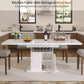 White Extendable Faux Marble Rectangular Dining Table