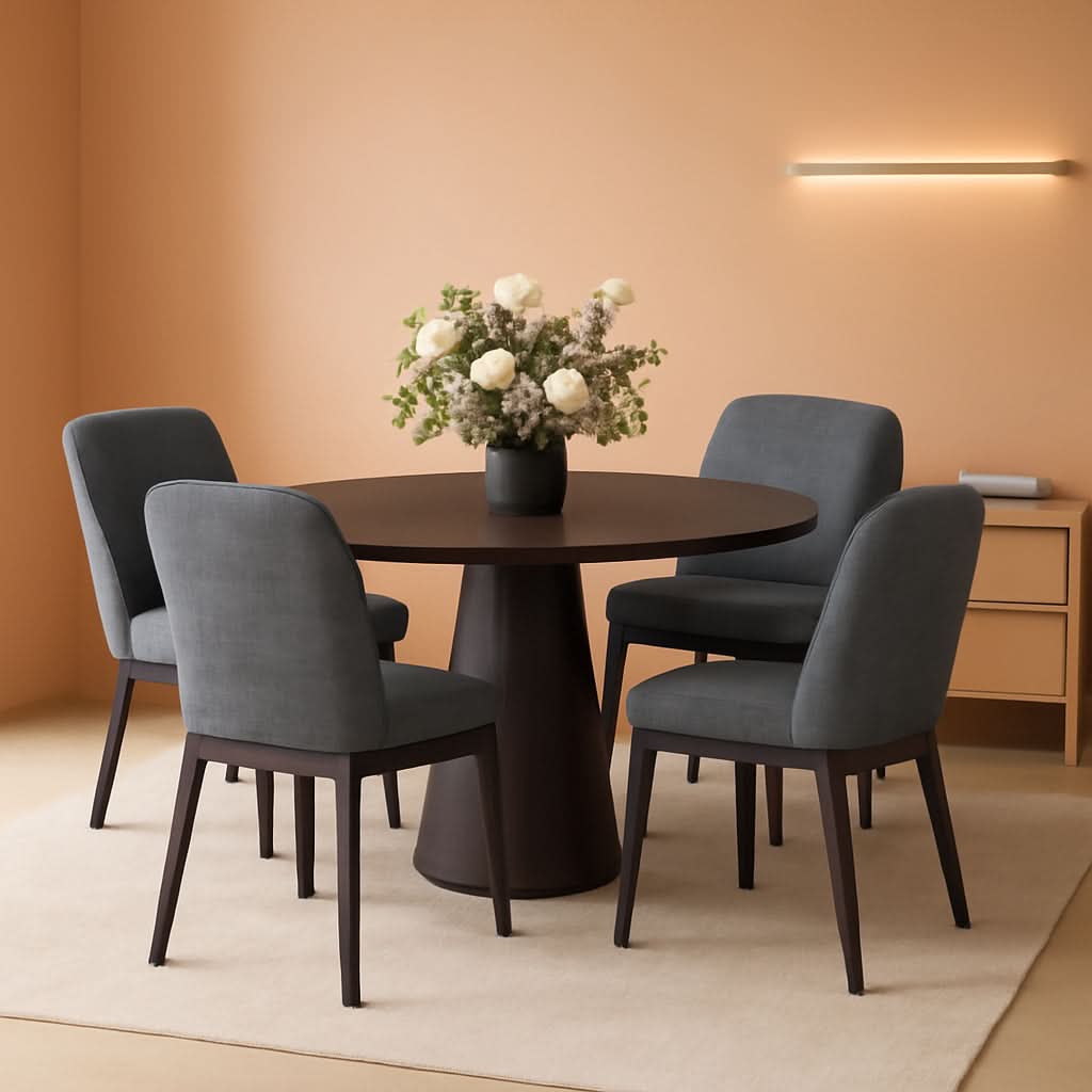 Premium Leather Dining Chairs With Cherrywood Legs