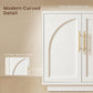 59-Inch Arched Buffet Cabinet Beige Finish With Adjustable Shelves