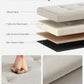 Cream White Foldable Storage Ottoman Bench 15x30x15