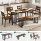 63 Inches Luxurious Farmhouse Dining Table Set Walnut