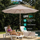 Nine To Ten Foot Bamboo Patio Outdoor Umbrella UPF50 Tilt