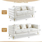 Two Piece Living Room Sofa Set White Teddy Boucle With Loveseat And Three Seater Deep Seat Cushioned Upholstered Sofa