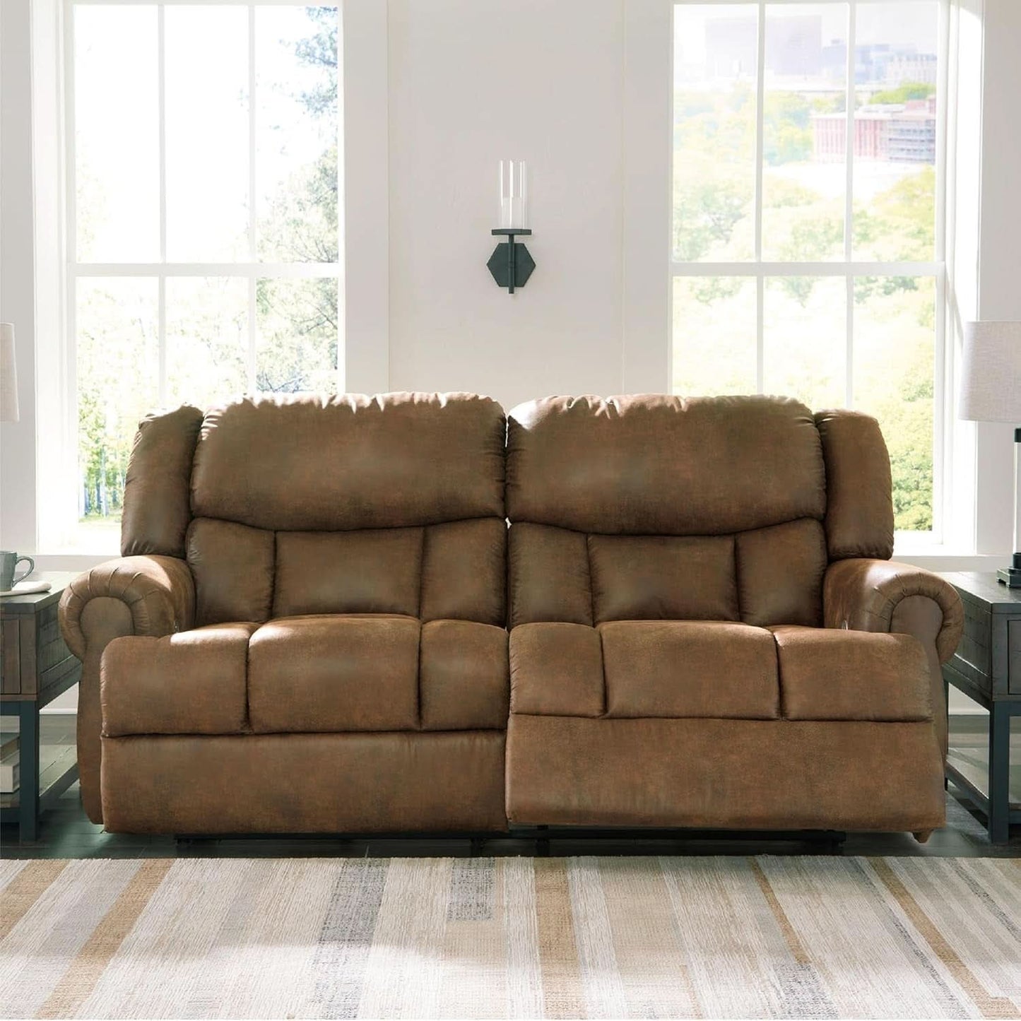 Dark Brown Luxuriously Electric Reclining Sofa USB
