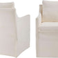 Beige Upholstered Dining Chair With Cushioned Backrest
