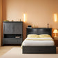 Gray Murphy Cabinet Bed Queen Multi Functional Mattress