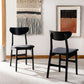 Home Lucca Retro Black Cushion Dining Chair Set Of 2 Wood