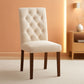Beige Tufted Upholstered Parsons Dining Chairs Set