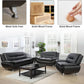 Leather Sofa and Loveseat Set for Living Room Black Leather Furniture