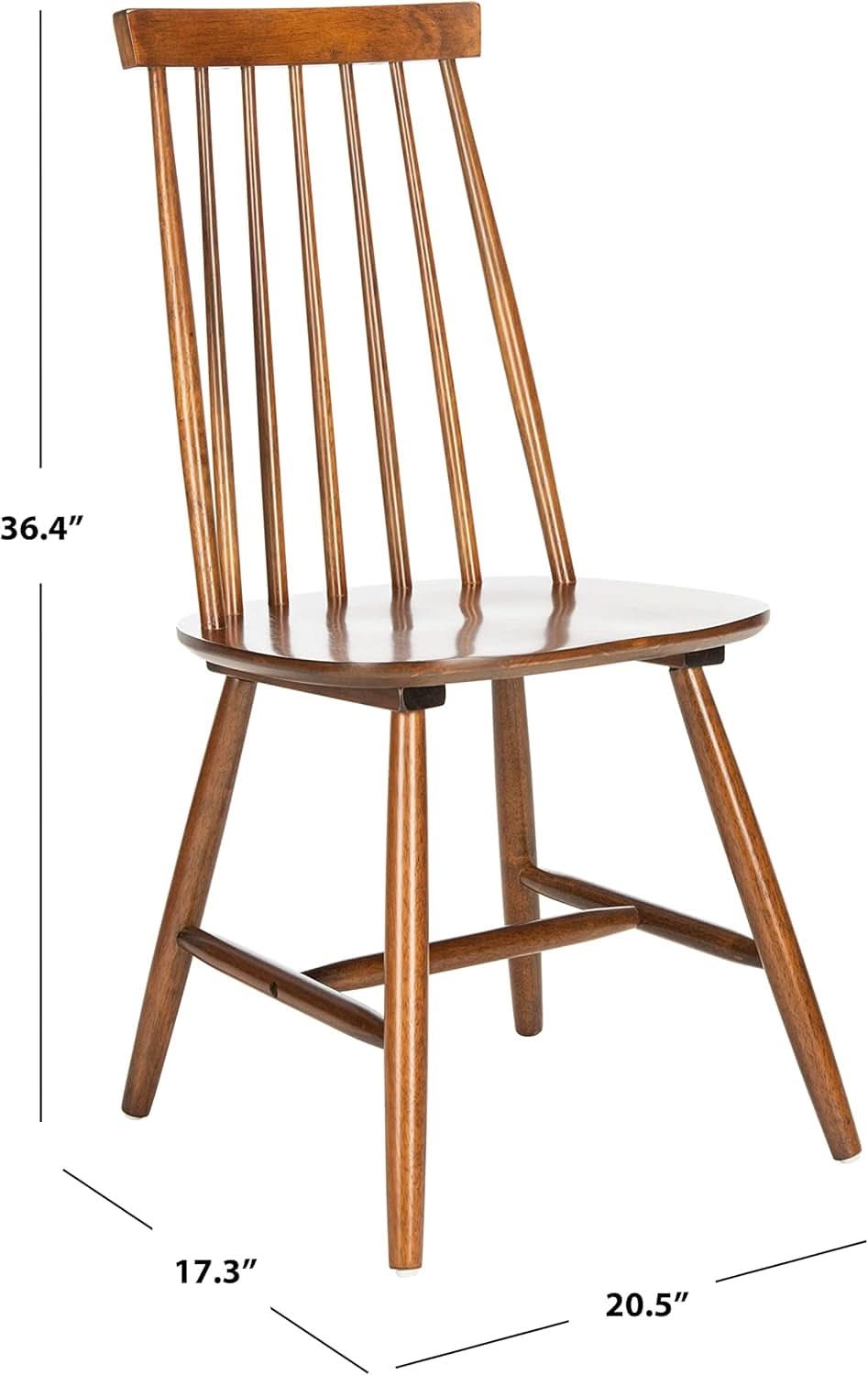 Walnut Brown Spindle Back Farmhouse Dining Chair Set