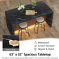 63 Inches Black Imitation Dining Table Illuminated