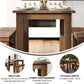 Rustic Brown Solid Wood Dining Table 46x30 Seats 4