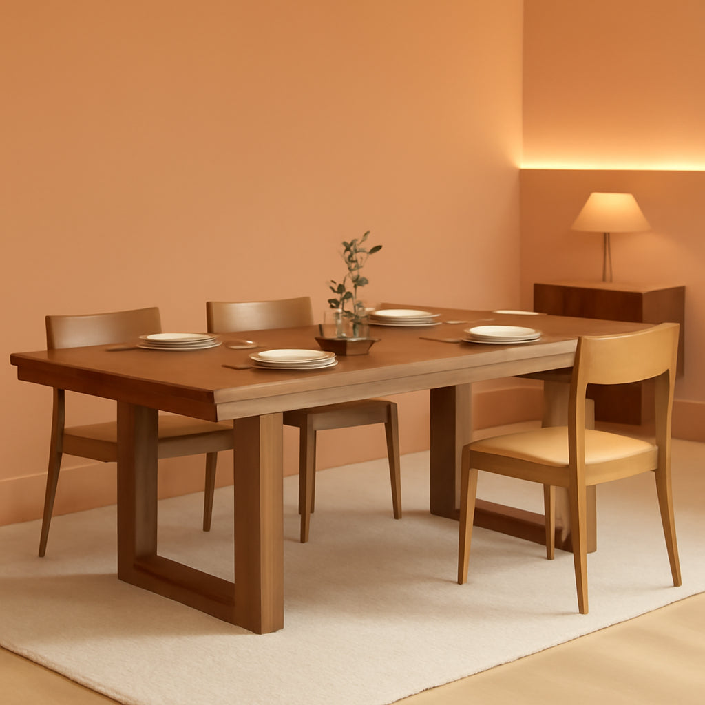 Brown Extendable Dining Table Accommodates Large Parties