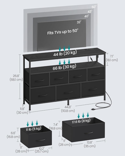 Ink Black Engineered Dresser With Integrated Lighting