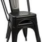 Stackable Metal Dining Chair Indoor Outdoor Black Set Of 4