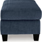 Blue Rectangular Ottoman Upholstered Modern Living Room