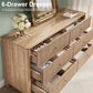 Multifunctional Fluted Storage Dresser 54 Inch Wide