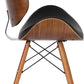 Cassie Dining Chair Black Faux Leather Walnut Wood