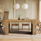 71 Inch Industrial Farmhouse Dining Table Double Pedestal