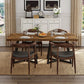Contemporary Square Waterproof Dining Table Rust Brown