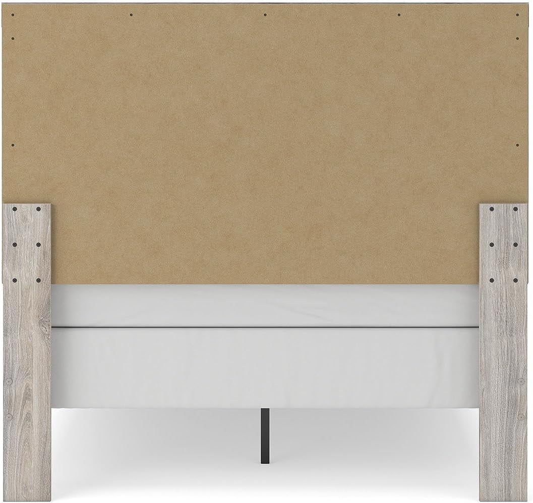Full Panel Bed Frame Light Gray Engineered Wood Finish