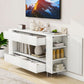 65 Inch TV Stand With White Entertainment Center Storage