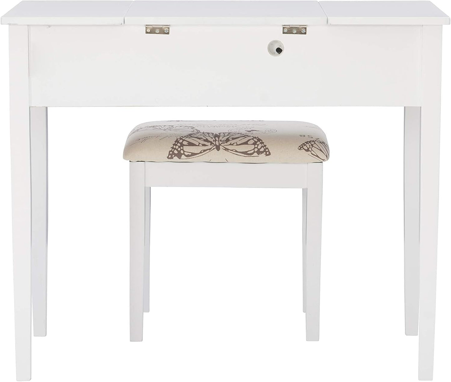 White Solid Wood Vanity Set Featuring Oversized Mirror
