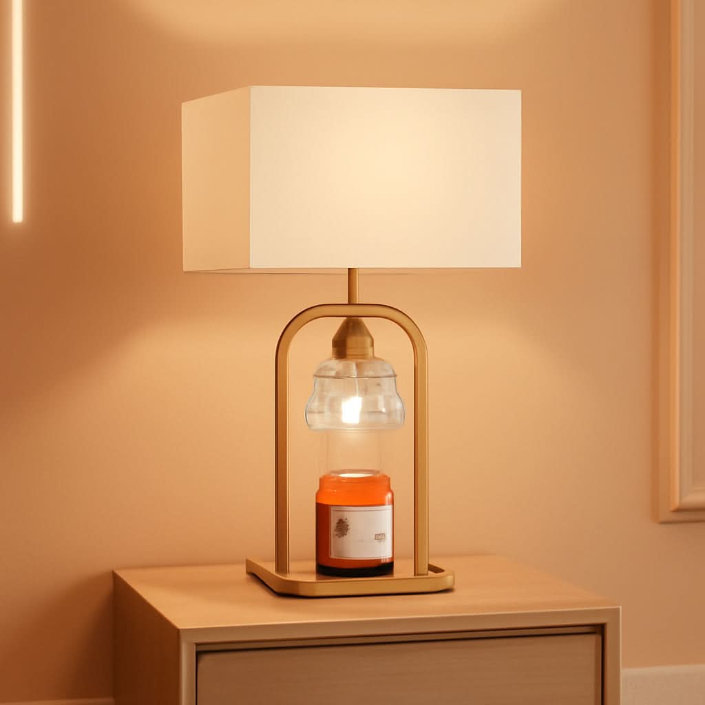 Brushed Gold Candle Warmer Lamp Programmable Timer