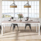 78 Inch Rustic Wood Dining Table Rectangular For Kitchen