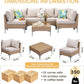 7 Piece Wicker Patio Furniture Set with Thick Cushions-4