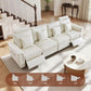 Cream White Power Reclining Modular Sectional Sofa