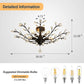Black Five Light Vintage Crystal Ceiling Chandelier