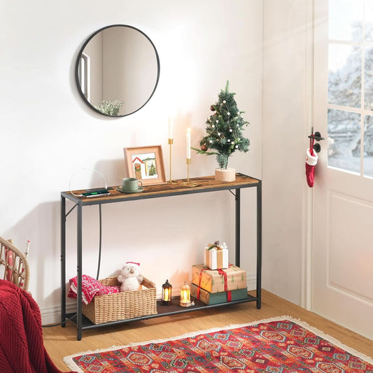 Sofa Console Table 43Inch USBPorts Ultra Durable Matte Finish