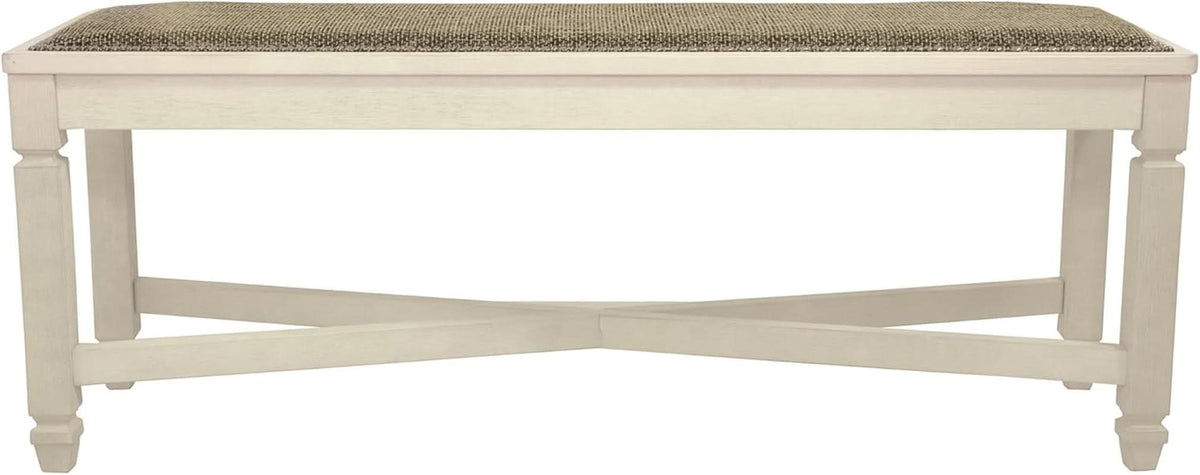 Bolanburg Upholstered Dining Bench Antique White Finish