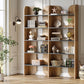 Farmhouse Bookshelf 70.87 Inches Double Wide Bookcase