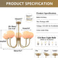Luxurious Pink Glass 5-Light Pendant Ceiling Light