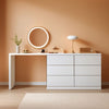 6 Drawer Dresser With Rotatable Tabletop White Home Office-0