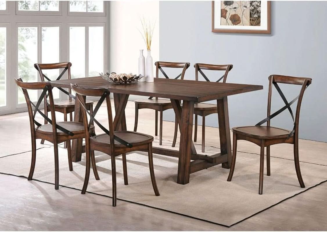 High Quality XBack Dining Chairs Two Dark Oak Finish