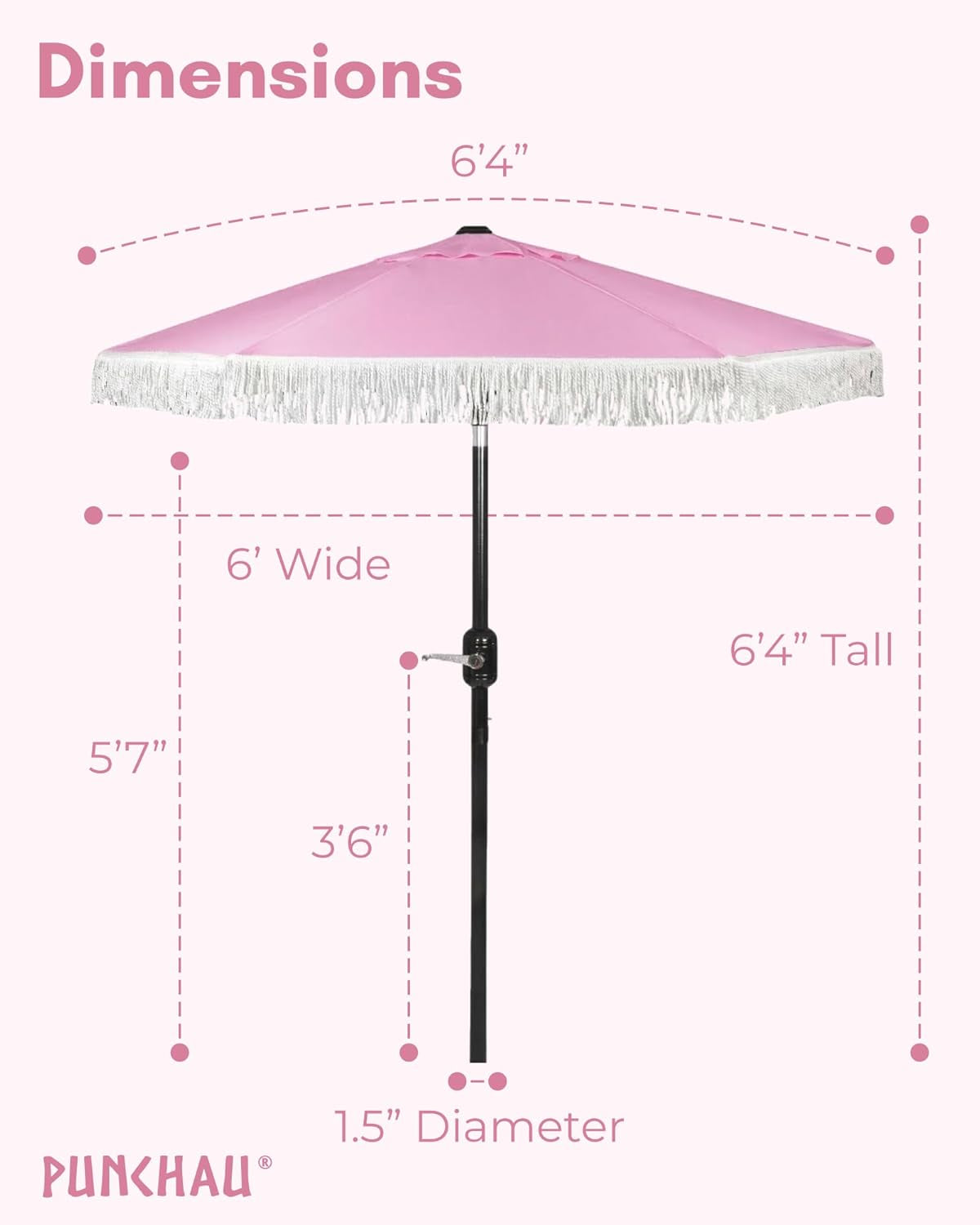 6 Foot White Patio Outdoor Umbrella Weather Resistant