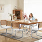 Modern Cesca Cane Dining Chairs With White Boucle Seat
