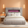 Corduroy Upholstered Queen Platform Bed Frame Gray