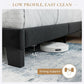 Standard Platform Bed Frame Velvet Headboard Black