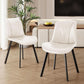 White Upholstered Faux Leather Dining Chairs Fourpack