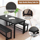 Rectangular Dining Table And Chairs Set Four Modern Wood
