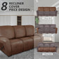 Premium Recliner Sofa Slipcover Three Seater Brown