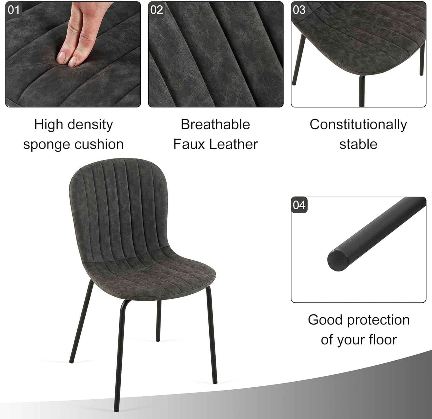 Grey Mid Century Upholstered Dining Chairs Collection