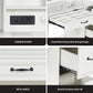 Antiquewhite Vanity Desk With LED Illuminated Mirror