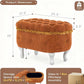 Orange Upholstered Storage Ottoman for Living Room