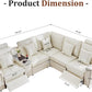 Cream White Power Reclining Modular Sectional Sofa